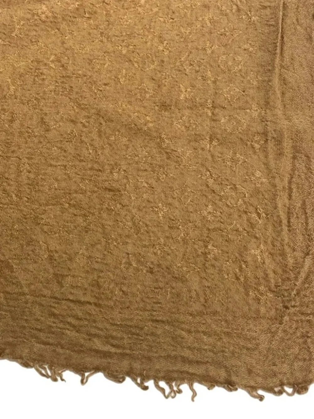 LOUIS VUITTON Brown Unconfirmed Scarf Silk Wool
